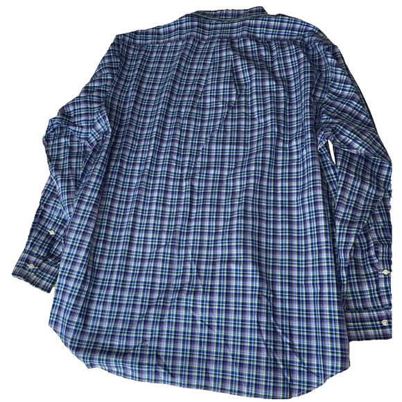 Polo Ralph Lauren Long Sleeve Button Front Blue Plaid Shirt Size XXL Preppy - Picture 5 of 7